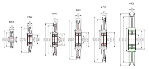 Overhead crane pulley